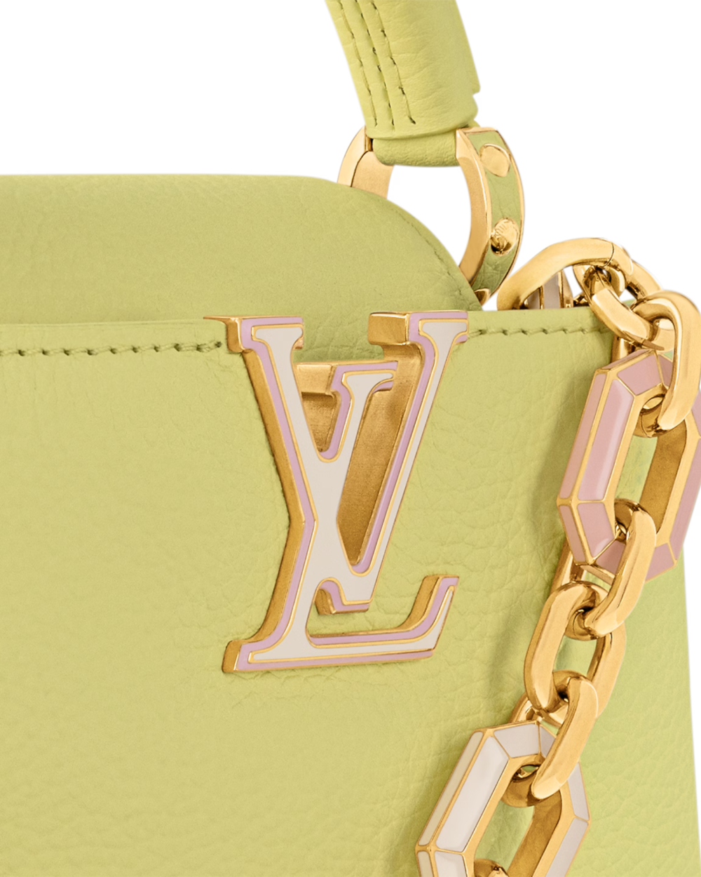 AAA Replica Louis Vuitton LV CAPUCINES MINI TAURILLON YELLOW GHW