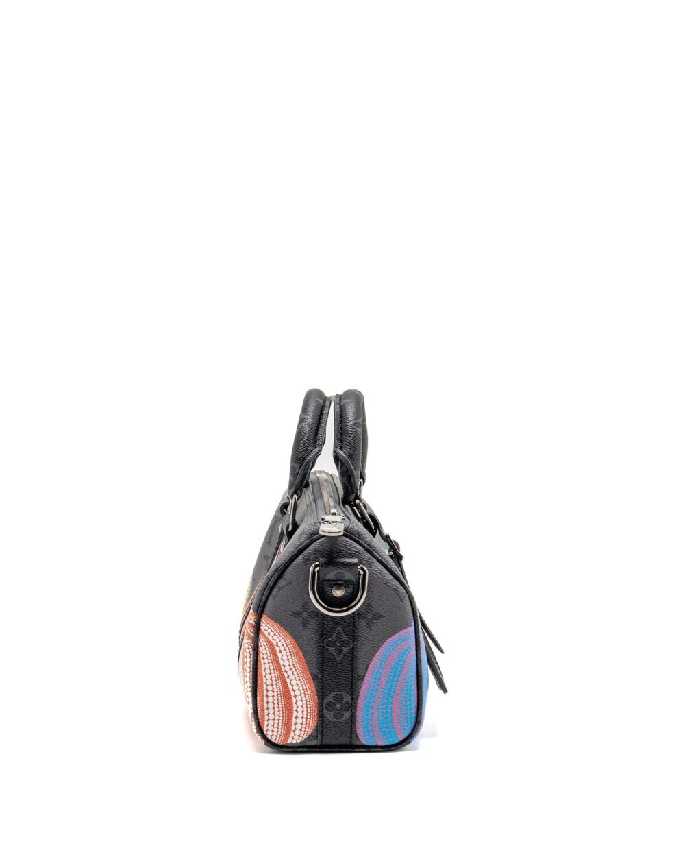AAA Replica Louis Vuitton LV X YAYOI KUSAMA KEEPALL BANDOULIERE 25 PUMPKIN MULTICOLOURED MONOGRAM CANVAS SHW