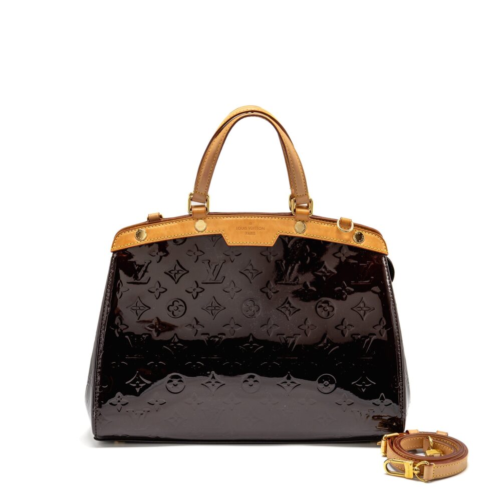 AAA Replica Louis Vuitton LV VERNIS BREA MM BAG MONOGRAM PATENT AMARANTE GHW