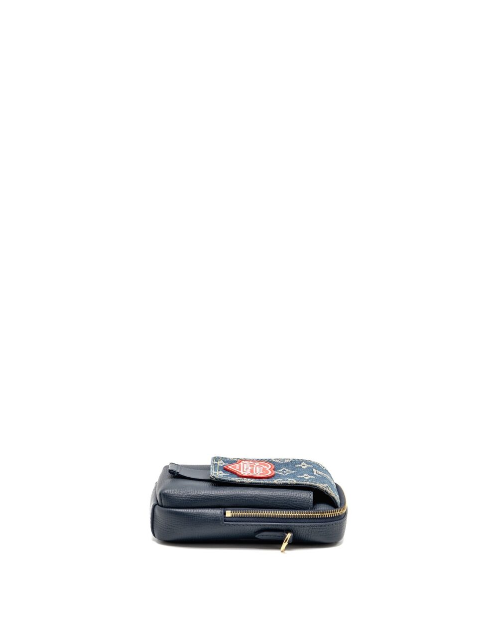 AAA Replica Louis Vuitton LV X NIGO FLAT DOUBLE PHONE POUCH DENIM/CALFSKIN BLUE GHW