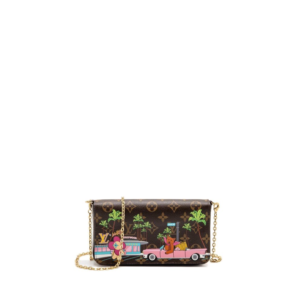 AAA Replica Louis Vuitton LV POCHETTE FELICIE LIMITED EDITION VIVIENNE MASCOT ON HOLLYWOOD DRIVE MONOGRAM CANVAS GHW