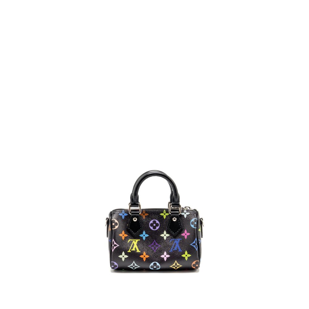AAA Replica Louis Vuitton LV X TAKASHI MURAKAMI NANO SPEEDY MULTICOLOURED MONOGRAM CANVAS BLACK SHW