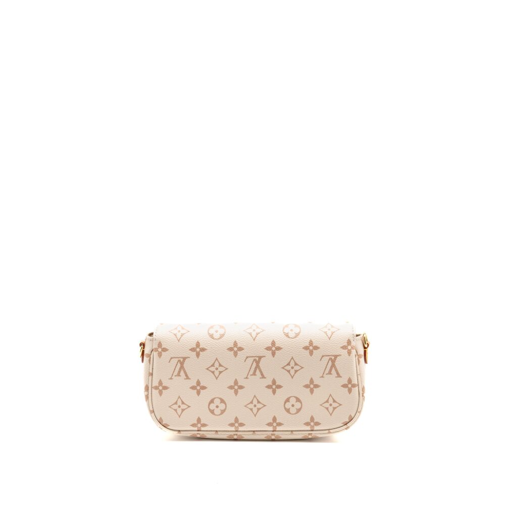 AAA Replica Louis Vuitton LV IVY WALLET ON CHAIN MONOGRAM DUNE CANVAS BEIGE/CREAM GHW