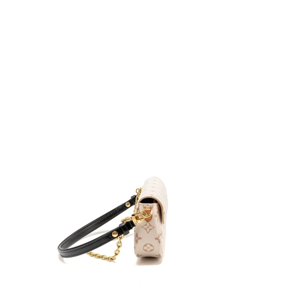 AAA Replica Louis Vuitton LV IVY WALLET ON CHAIN MONOGRAM DUNE CANVAS BEIGE/CREAM GHW