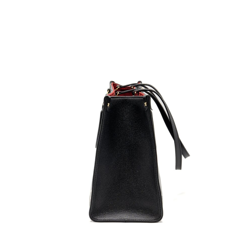 AAA Replica Louis Vuitton LV ONTHEGO MM MONOGRAM EMPREINTE LEATHER BLACK/BEIGE GHW