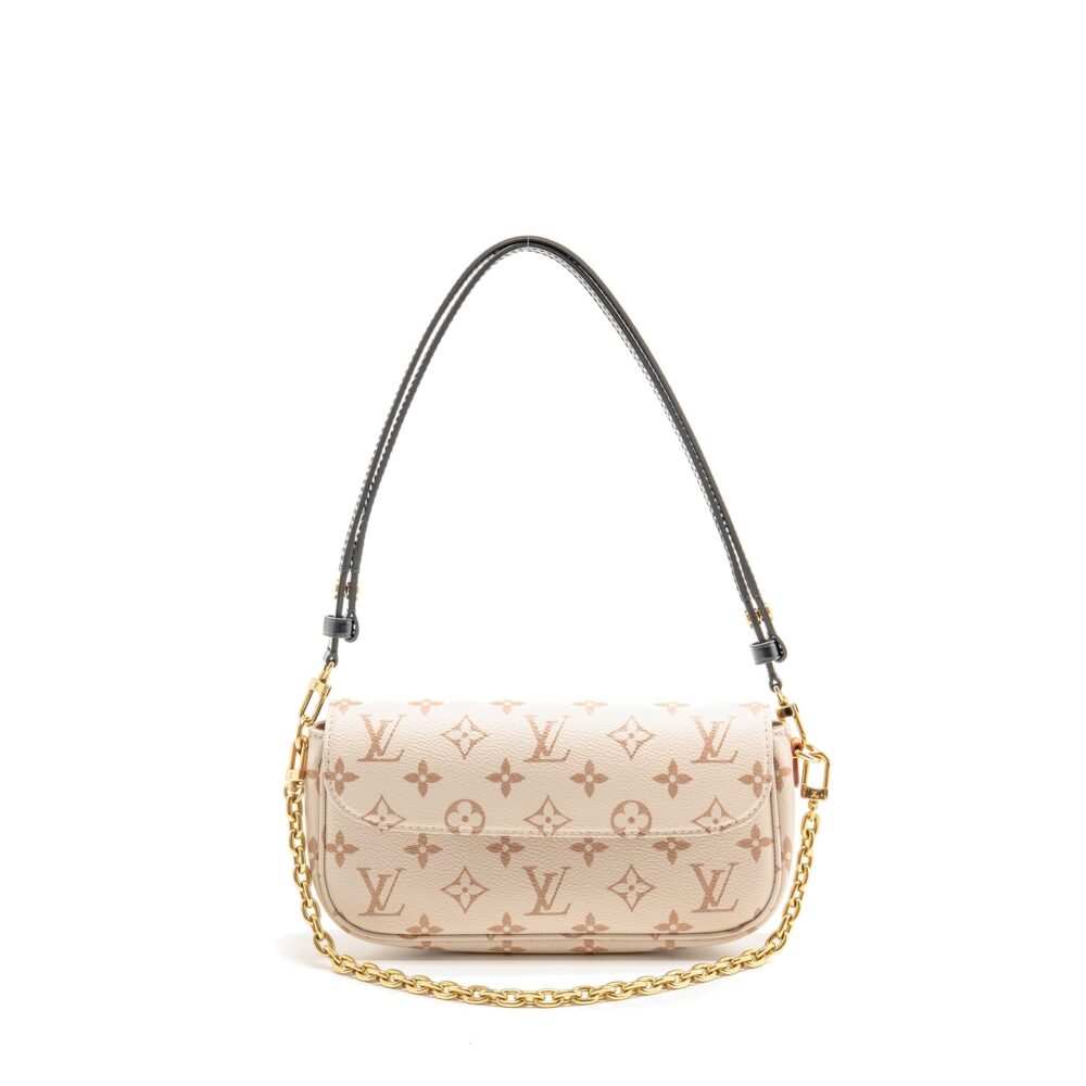 AAA Replica Louis Vuitton LV IVY WALLET ON CHAIN MONOGRAM DUNE CANVAS BEIGE/CREAM GHW