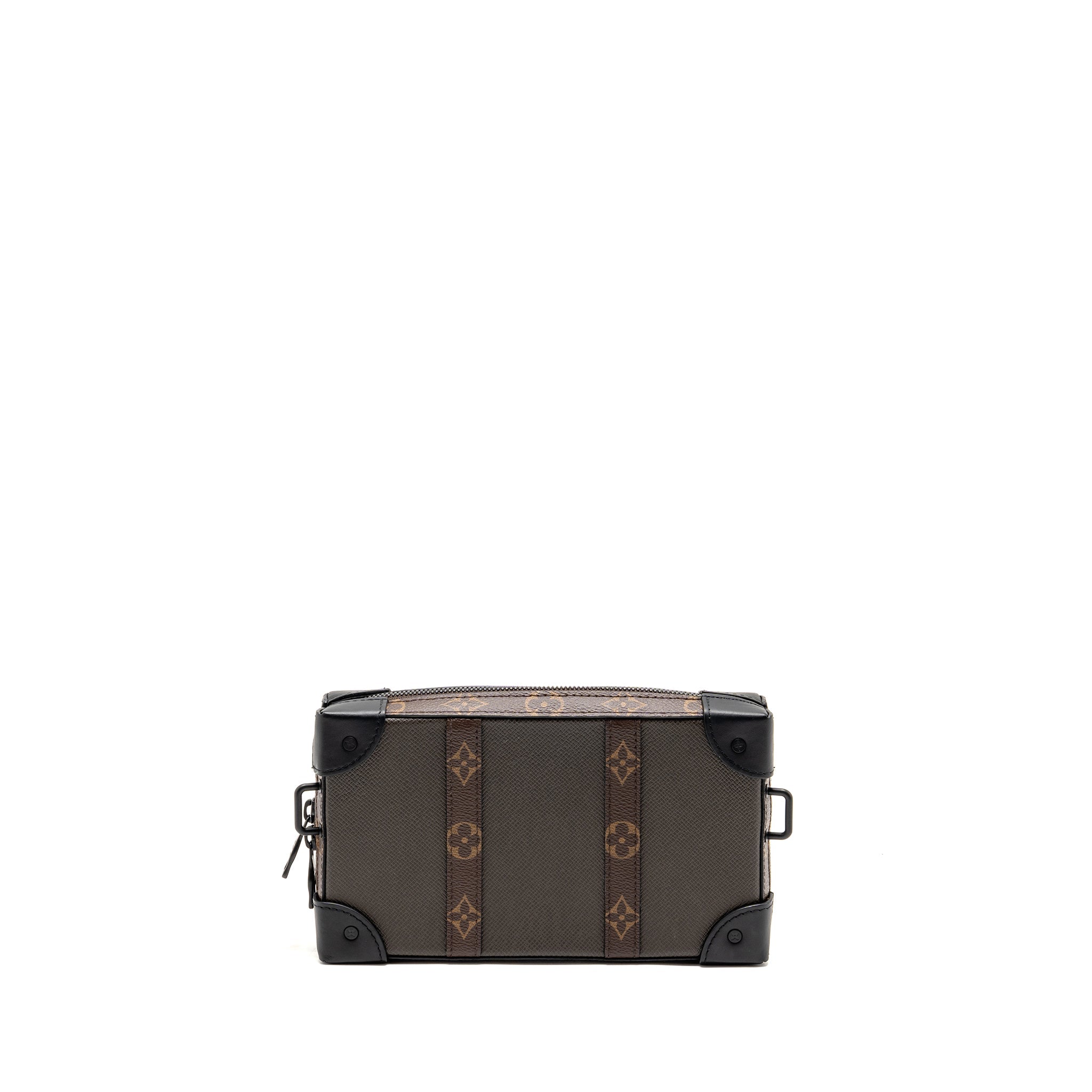 AAA Replica Louis Vuitton LV SOFT TRUNK WALLET TAIGA / MONOGRAM CANVAS KHAKI GREEN BLACK HARDWARE