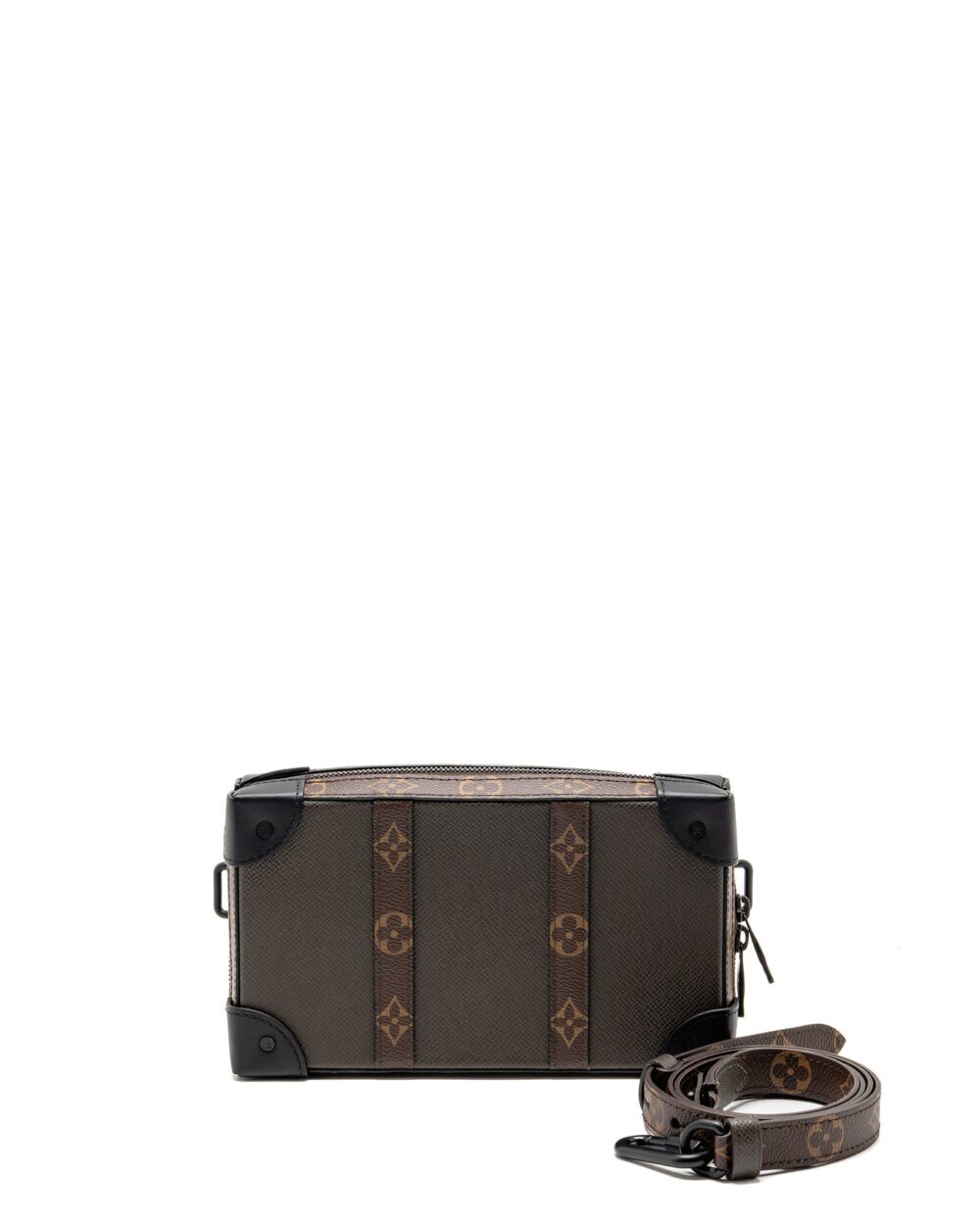 AAA Replica Louis Vuitton LV SOFT TRUNK WALLET TAIGA / MONOGRAM CANVAS KHAKI GREEN BLACK HARDWARE