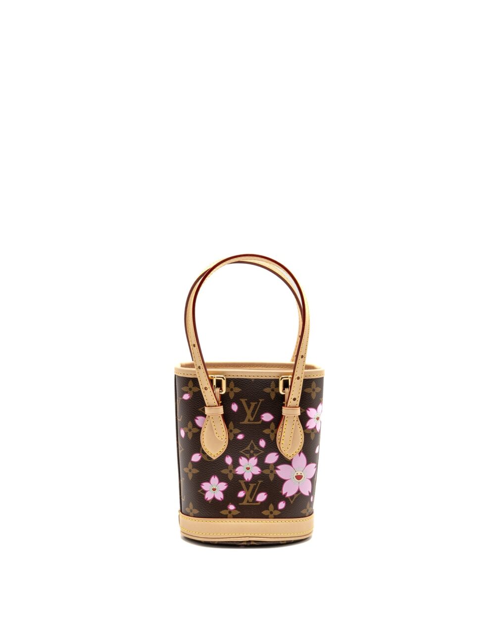 AAA Replica Louis Vuitton LV HARUKI MURAKAMI NANO BUCKET MONOGRAM CANVAS SAKURA BROWN GHW