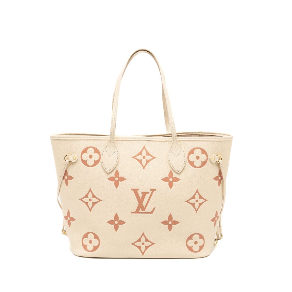 AAA Replica Louis Vuitton LV NEVERFULL MM MONOGRAM EMPREINTE CRÈME/ROSE TRIANON GHW