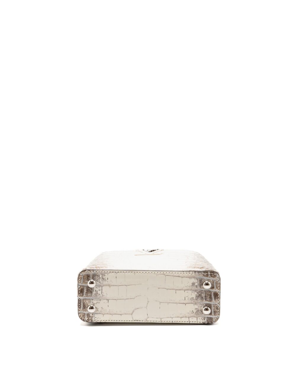 AAA Replica Louis Vuitton LV CAPUCINES MINI HIMALAYAN CROCODILE WHITE SHW