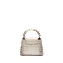 AAA Replica Louis Vuitton LV CAPUCINES MINI HIMALAYAN CROCODILE WHITE SHW