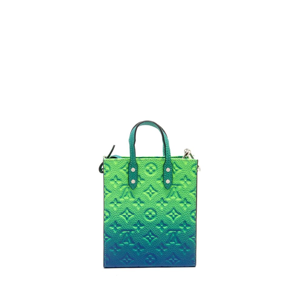 AAA Replica Louis Vuitton LV PETIT SAC PLAT XS VIRGIL ABLOH TAURILLON ILLUSION BLUE/GREEN SHW