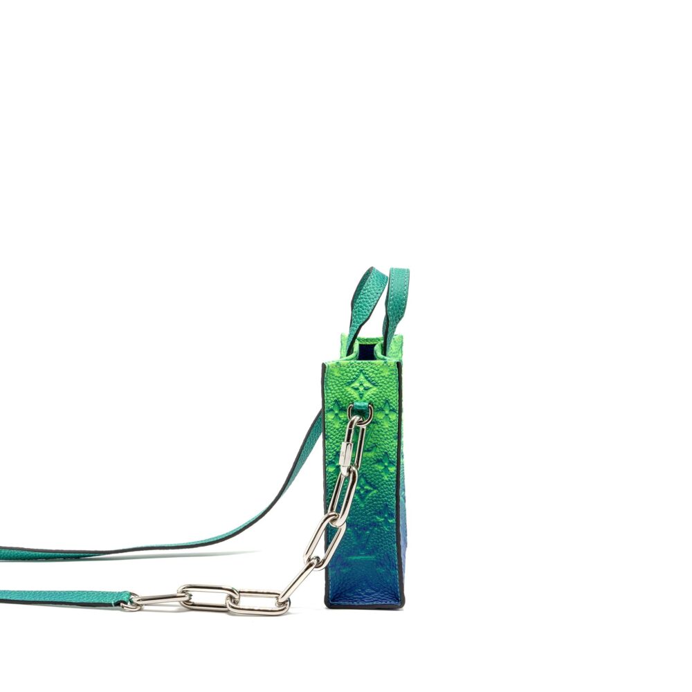 AAA Replica Louis Vuitton LV PETIT SAC PLAT XS VIRGIL ABLOH TAURILLON ILLUSION BLUE/GREEN SHW