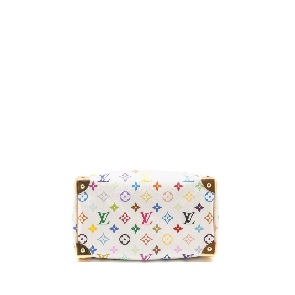 AAA Replica Louis Vuitton LV X TAKASHI MURAKAMI SPEEDY BANDOULIÈRE 25 MONOGRAM CANVAS WHITE/ MULTICOLOUR GHW