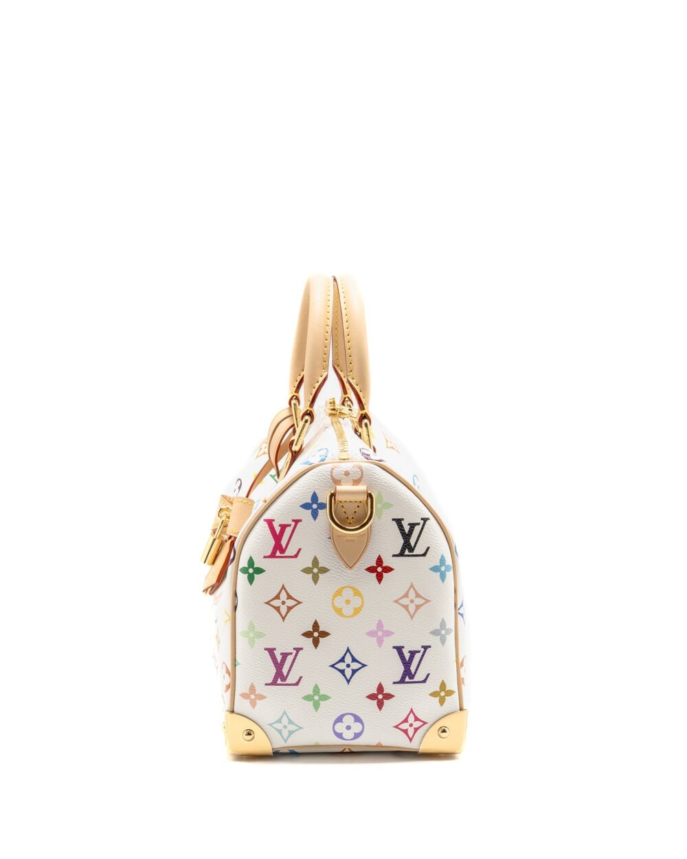 AAA Replica Louis Vuitton LV X TAKASHI MURAKAMI SPEEDY BANDOULIÈRE 25 MONOGRAM CANVAS WHITE/ MULTICOLOUR GHW