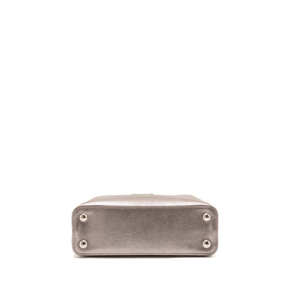 AAA Replica Louis Vuitton LV CAPUCINES BB LEATHER METALLIC SILVER SHW