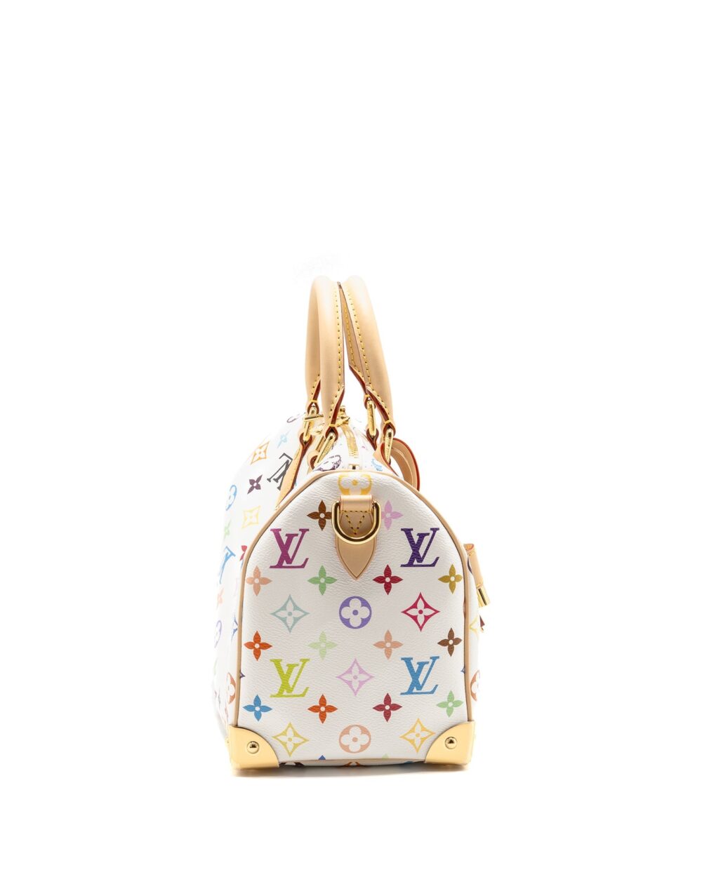 AAA Replica Louis Vuitton LV X TAKASHI MURAKAMI SPEEDY BANDOULIÈRE 25 MONOGRAM CANVAS WHITE/ MULTICOLOUR GHW