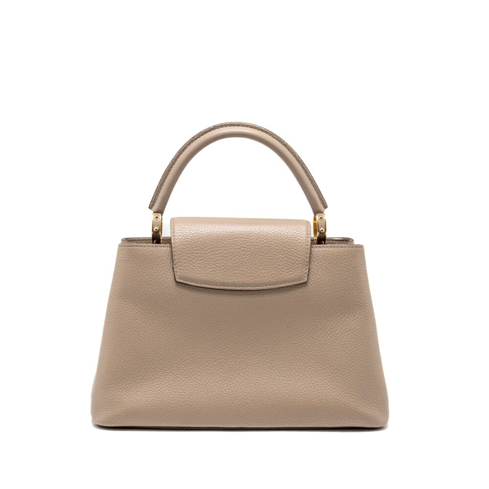 AAA Replica Louis Vuitton LV CAPUCINES MM TAURILLON LEATHER LIGHT GREY GHW
