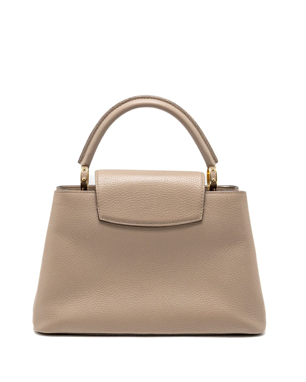 AAA Replica Louis Vuitton LV CAPUCINES MM TAURILLON LEATHER LIGHT GREY GHW