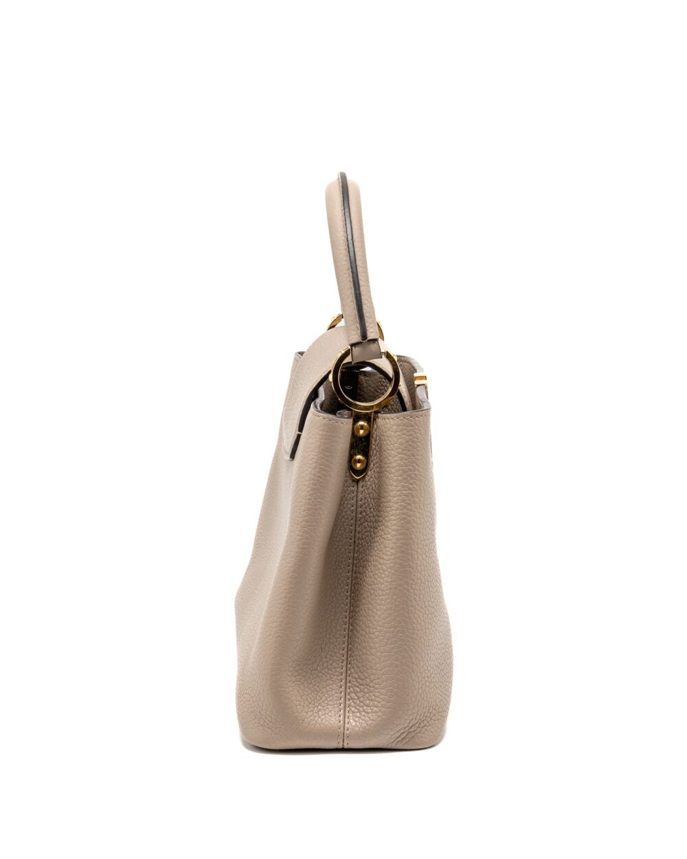 AAA Replica Louis Vuitton LV CAPUCINES MM TAURILLON LEATHER LIGHT GREY GHW