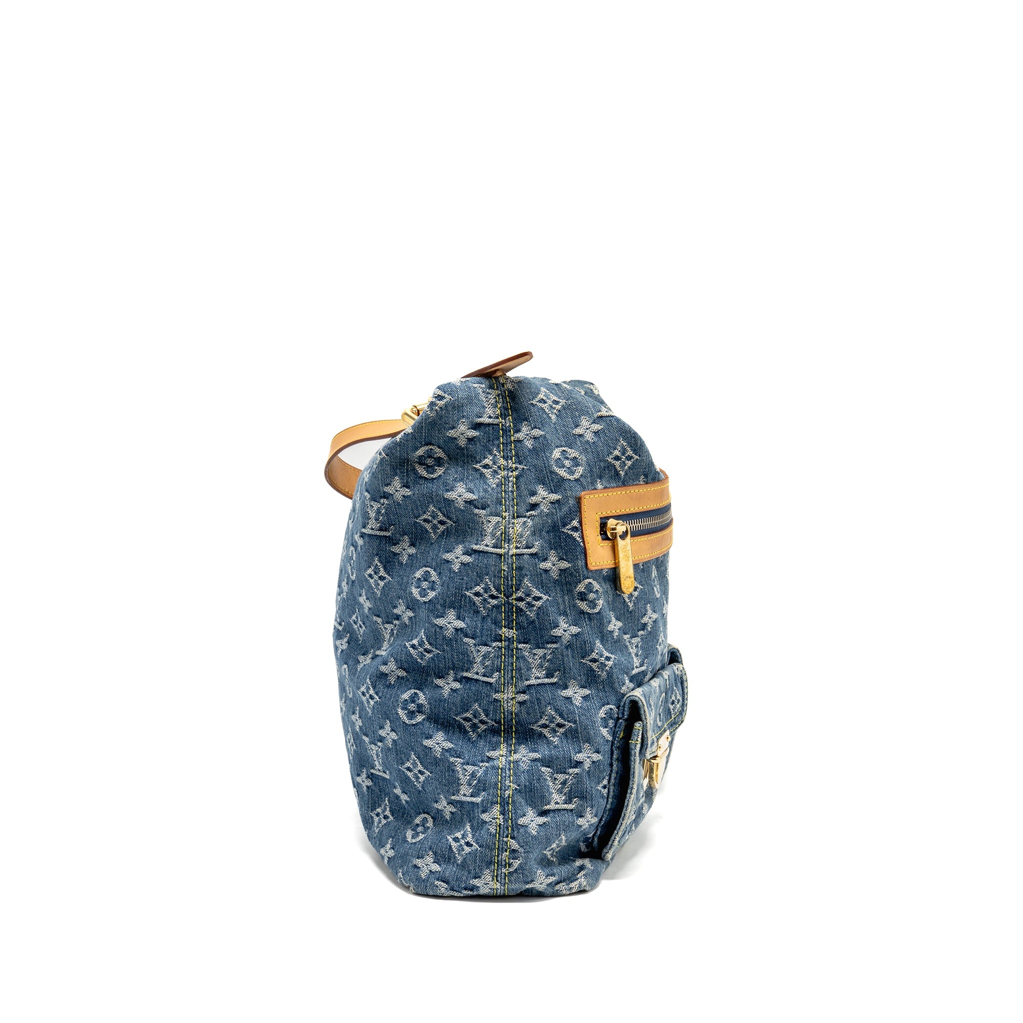 AAA Replica Louis Vuitton LV VINTAGE BAGGY GM SHOULDER BAG MONOGRAM DENIM GHW