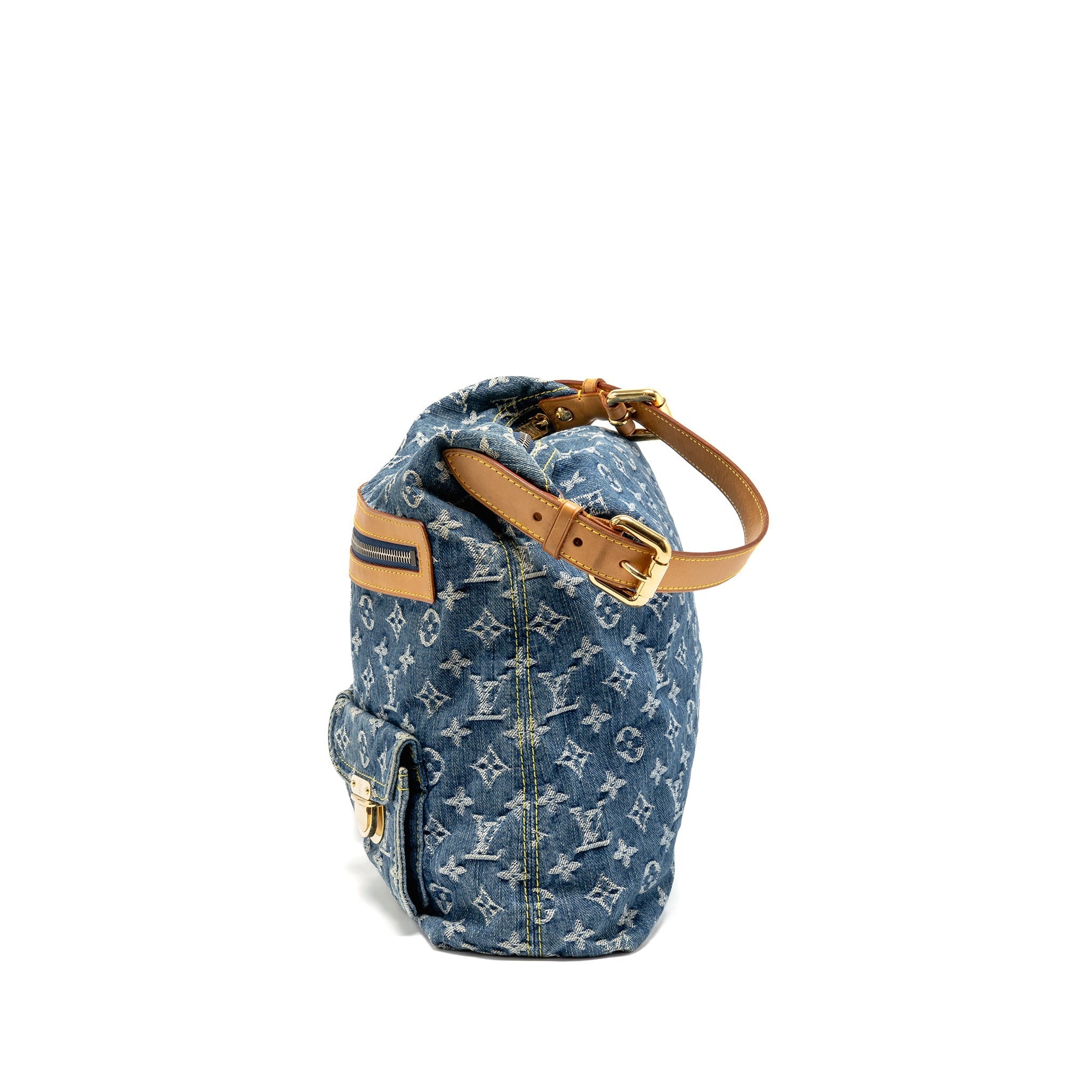 AAA Replica Louis Vuitton LV VINTAGE BAGGY GM SHOULDER BAG MONOGRAM DENIM GHW