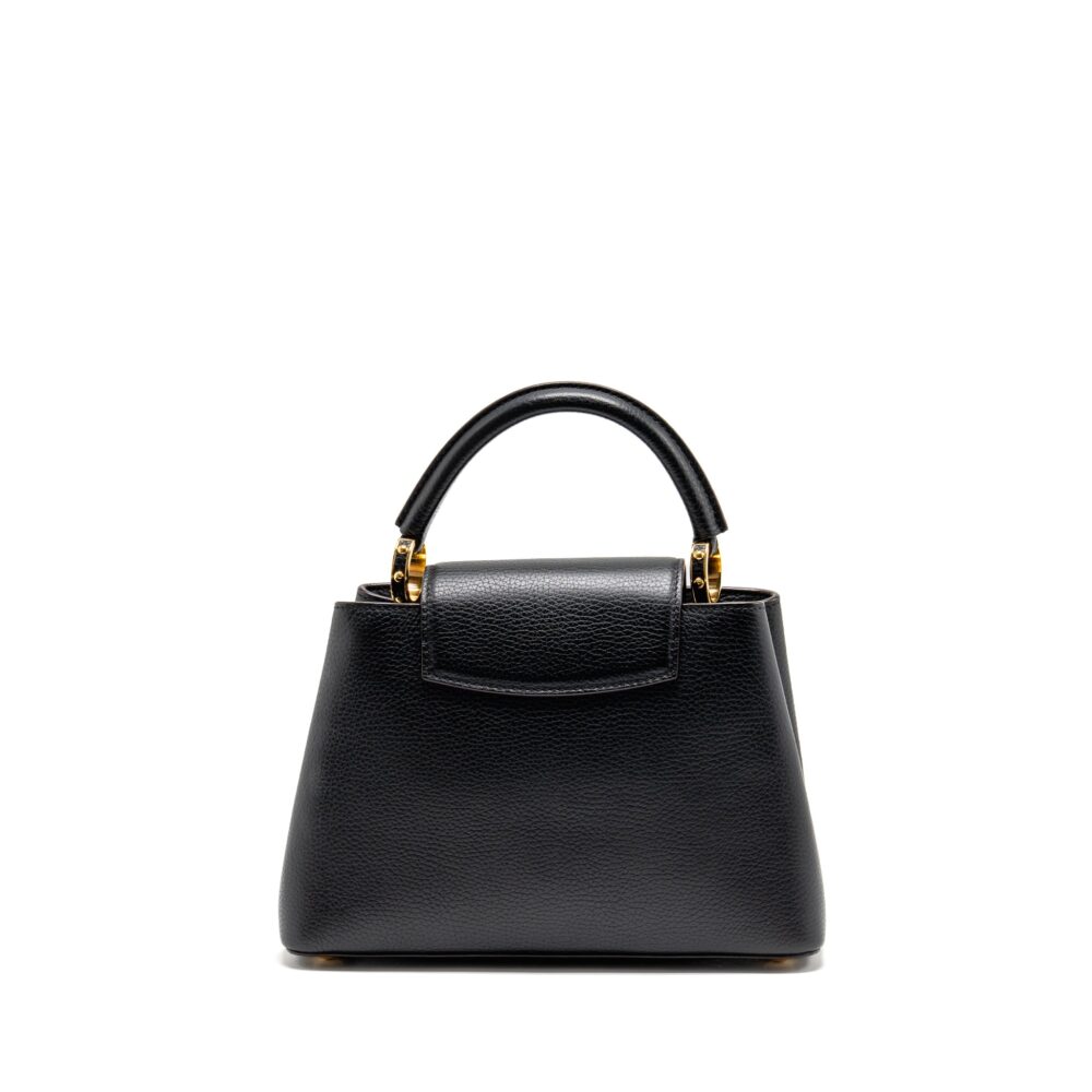 AAA Replica Louis Vuitton LV CAPUCINES BB CALFSKIN BLACK GHW