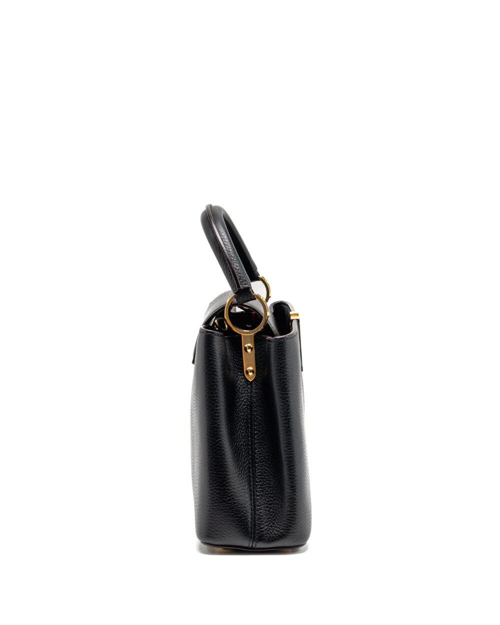AAA Replica Louis Vuitton LV CAPUCINES BB CALFSKIN BLACK GHW