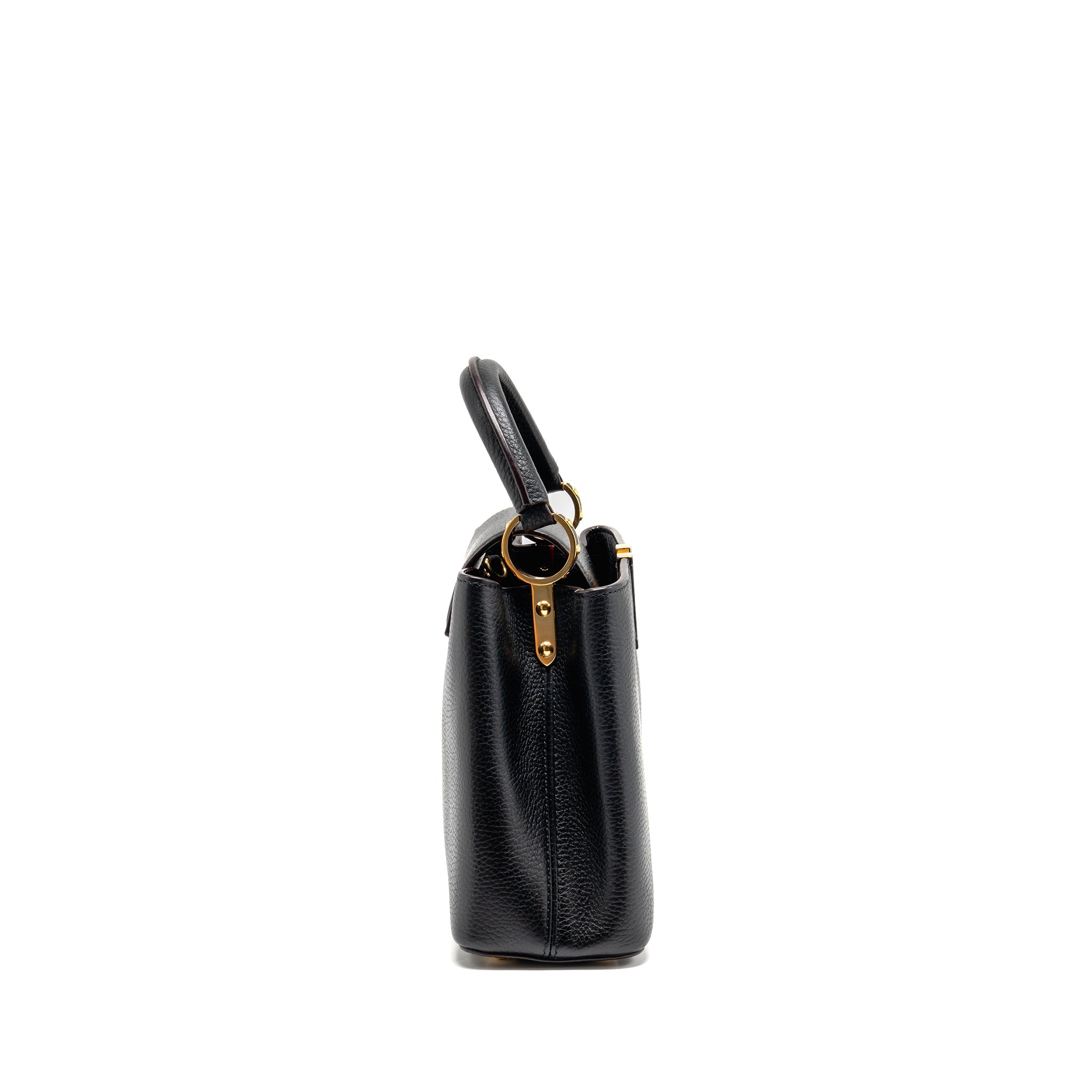 AAA Replica Louis Vuitton LV CAPUCINES BB CALFSKIN BLACK GHW