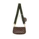 AAA Replica Louis Vuitton LV MULTI POCHETTE MONOGRAM CANVAS WITH KHAKI/ROSE CLAIR TWO STRAPS GHW