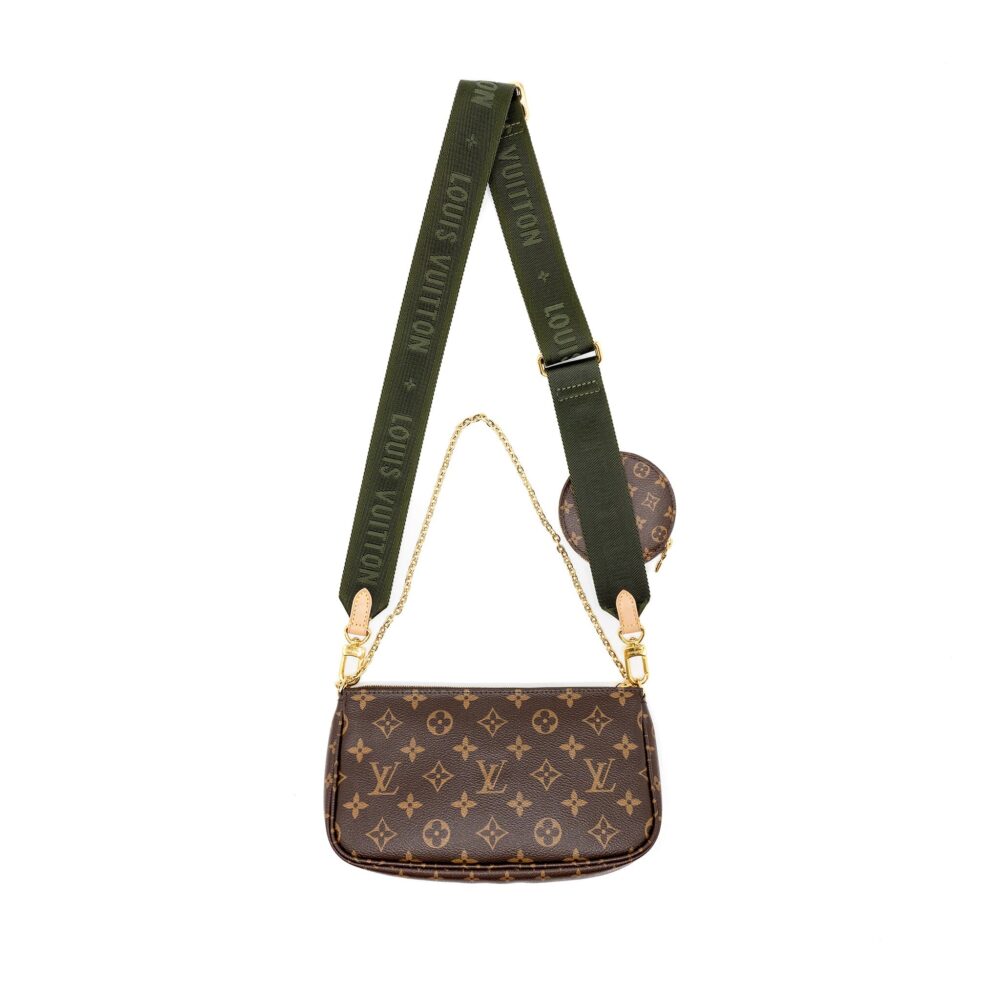 AAA Replica Louis Vuitton LV MULTI POCHETTE MONOGRAM CANVAS KHAKI STRAP GHW