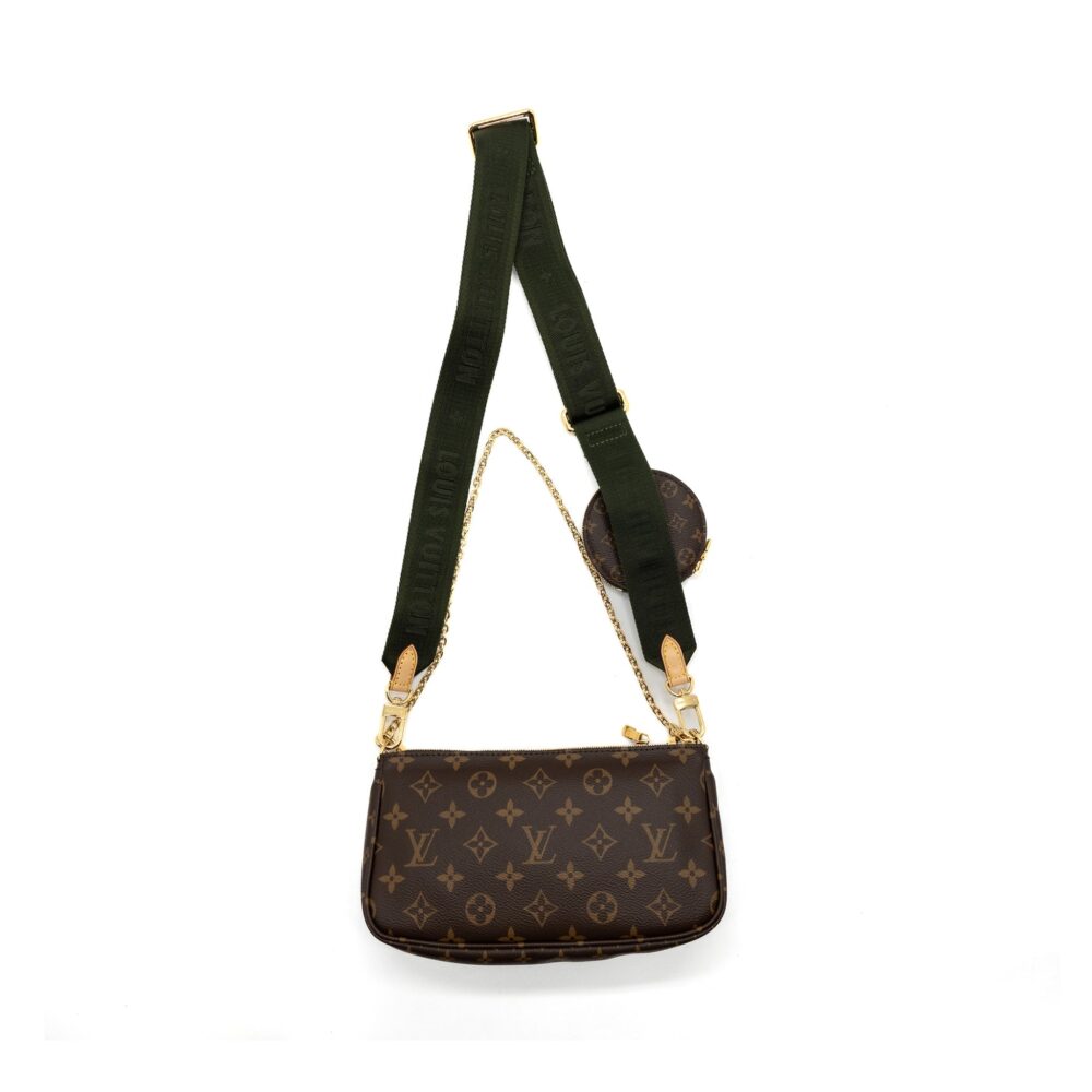 AAA Replica Louis Vuitton LV MULTI POCHETTE MONOGRAM CANVAS KHAKI STRAP GHW