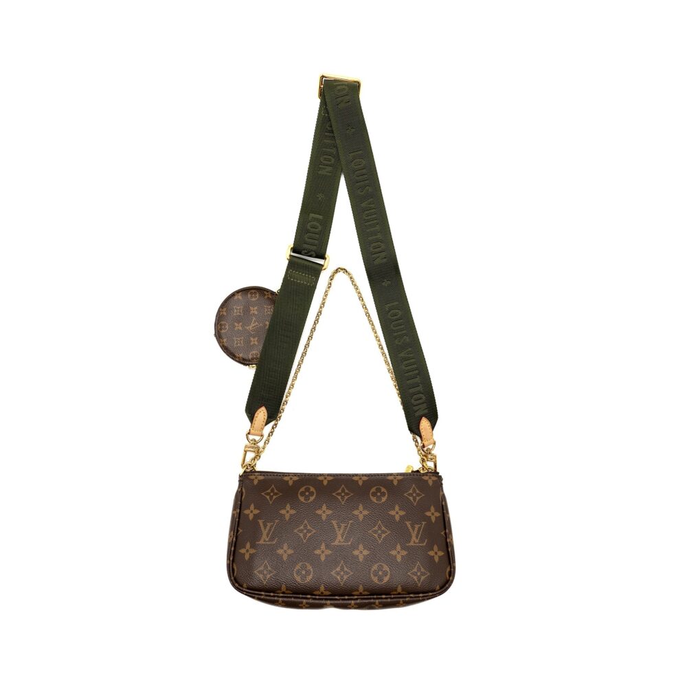 AAA Replica Louis Vuitton LV MULTI POCHETTE MONOGRAM CANVAS KHAKI STRAP GHW