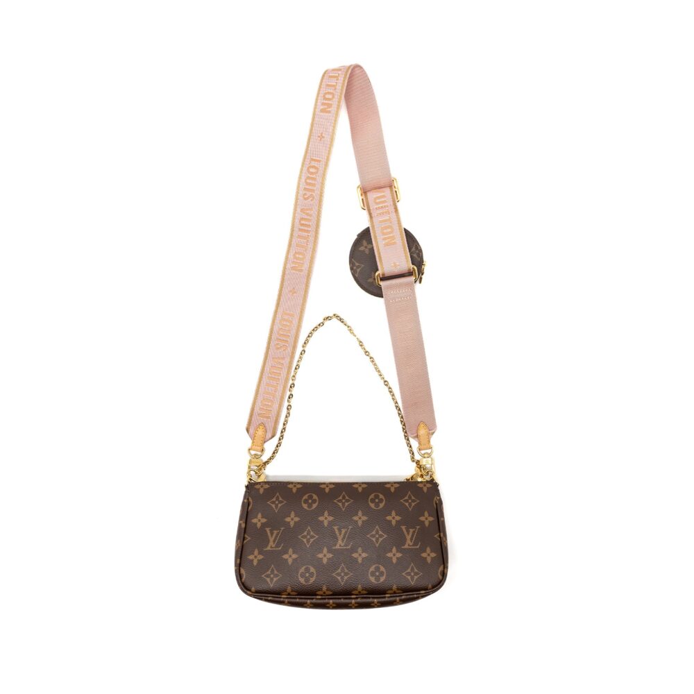 AAA Replica Louis Vuitton LV MULTI POCHETTE MONOGRAM CANVAS ROSE CLAIR GHW