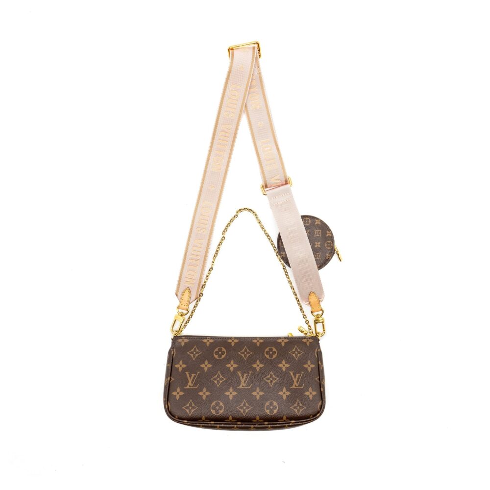 AAA Replica Louis Vuitton LV MULTI POCHETTE MONOGRAM CANVAS ROSE CLAIR GHW