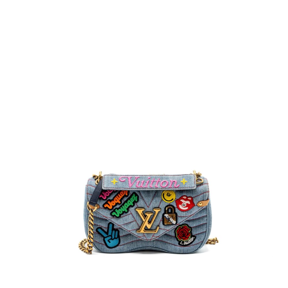 AAA Replica Louis Vuitton LV NEW WAVE FLAP CHAIN BAG LIMITED EDITION DENIM BLUE/ MULTICOLOR GHW