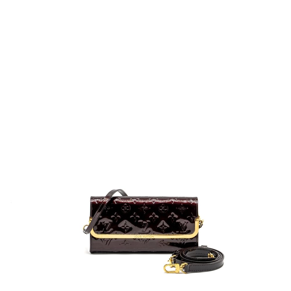 AAA Replica Louis Vuitton LV ROSSMORE MM MONOGRAM VERNIS AMARANTE GHW