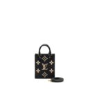 AAA Replica Louis Vuitton LV PETIT SAC PLAT MONOGRAM EMPREINTE CALFSKIN BLACK GHW (NEW VERSION)