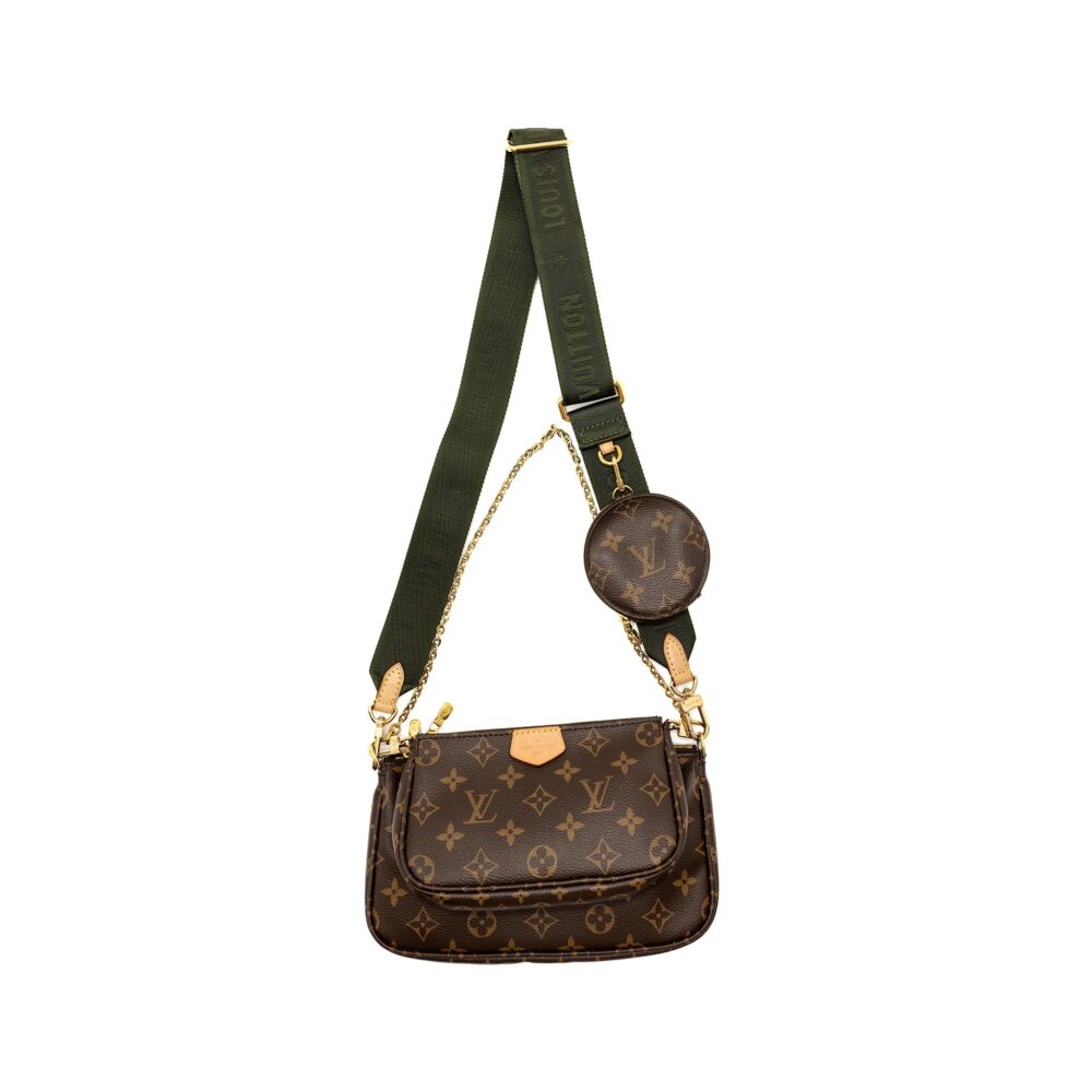 AAA Replica Louis Vuitton LV MULTI POCHETTE MONOGRAM CANVAS KHAKI STRAP GHW