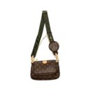 AAA Replica Louis Vuitton LV MULTI POCHETTE MONOGRAM CANVAS KHAKI STRAP GHW