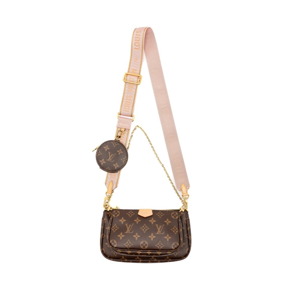 AAA Replica Louis Vuitton LV MULTI POCHETTE MONOGRAM CANVAS ROSE CLAIR GHW
