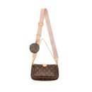 AAA Replica Louis Vuitton LV MULTI POCHETTE MONOGRAM CANVAS ROSE CLAIR GHW