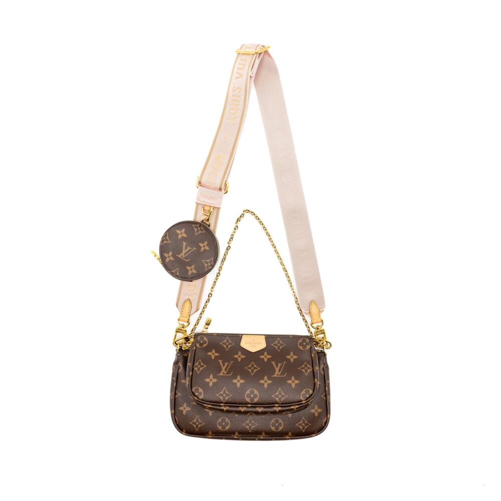 AAA Replica Louis Vuitton LV MULTI POCHETTE MONOGRAM CANVAS ROSE CLAIR GHW