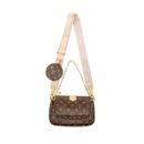 AAA Replica Louis Vuitton LV MULTI POCHETTE MONOGRAM CANVAS ROSE CLAIR GHW