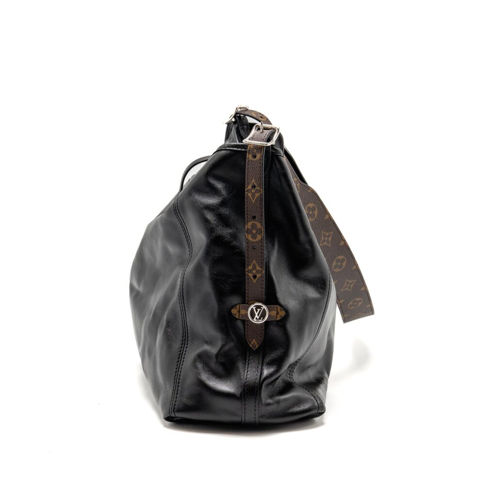 AAA Replica Louis Vuitton LV CARRYALL VIBE MM LAMBSKIN/MONOGRAM CANVAS BLACK SHW