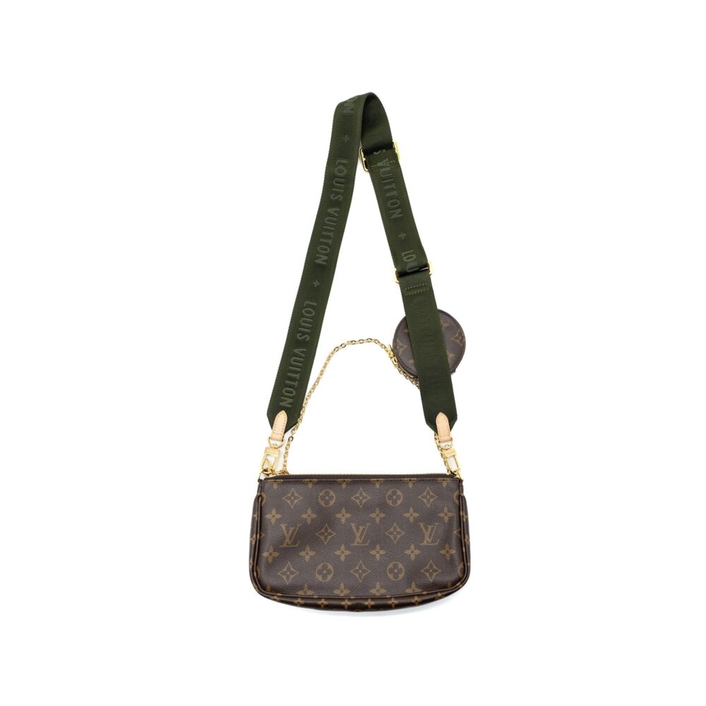 AAA Replica Louis Vuitton LV MULTI POCHETTE MONOGRAM CANVAS KHAKI STRAP GHW