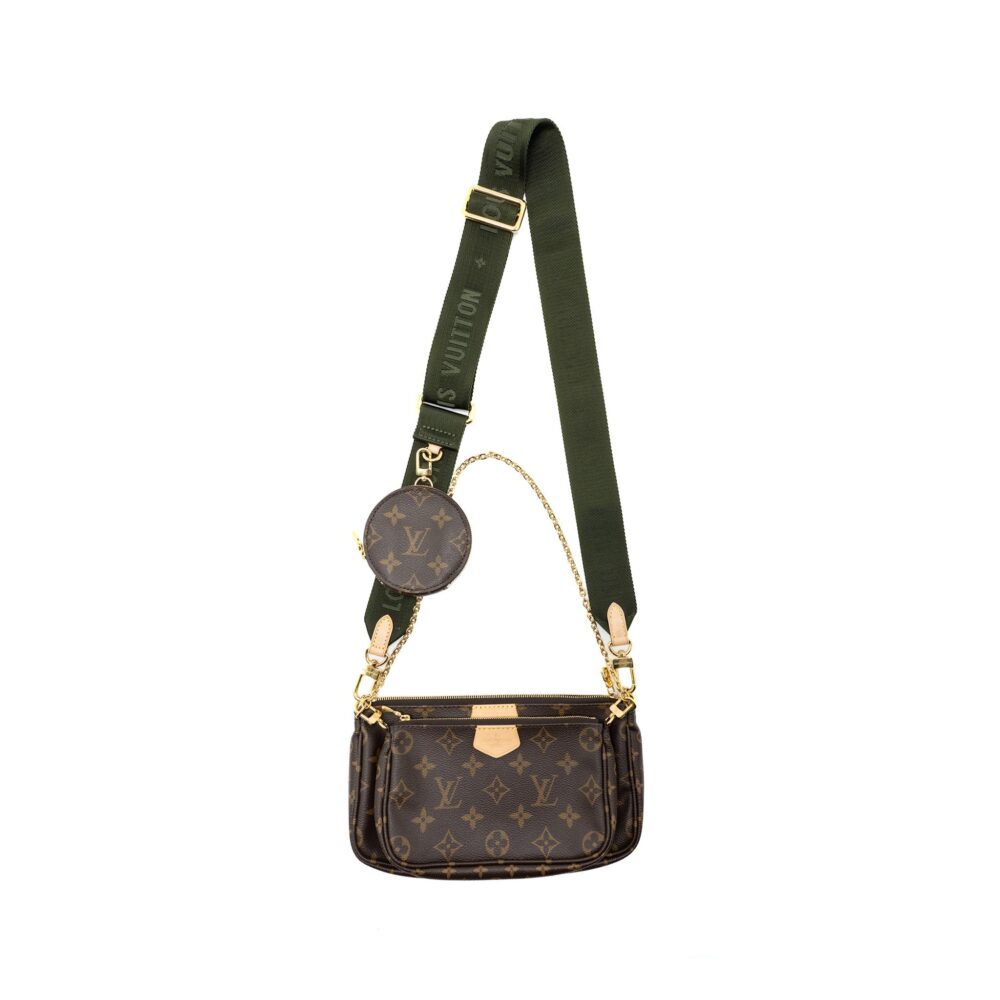 AAA Replica Louis Vuitton LV MULTI POCHETTE MONOGRAM CANVAS KHAKI STRAP GHW