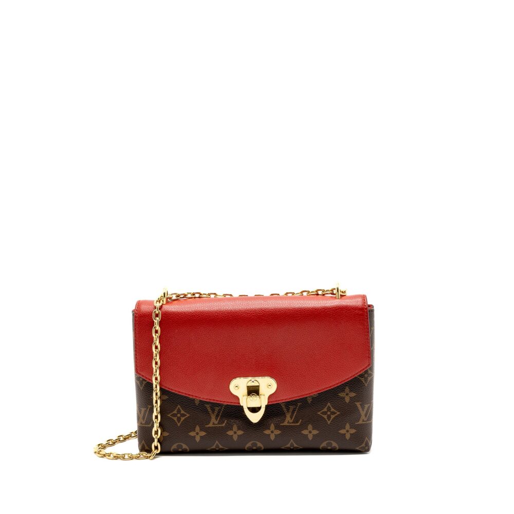 AAA Replica Louis Vuitton LV PALLAS CHAIN BAG MONOGRAM CANVAS/ LEATHER CERISE GHW