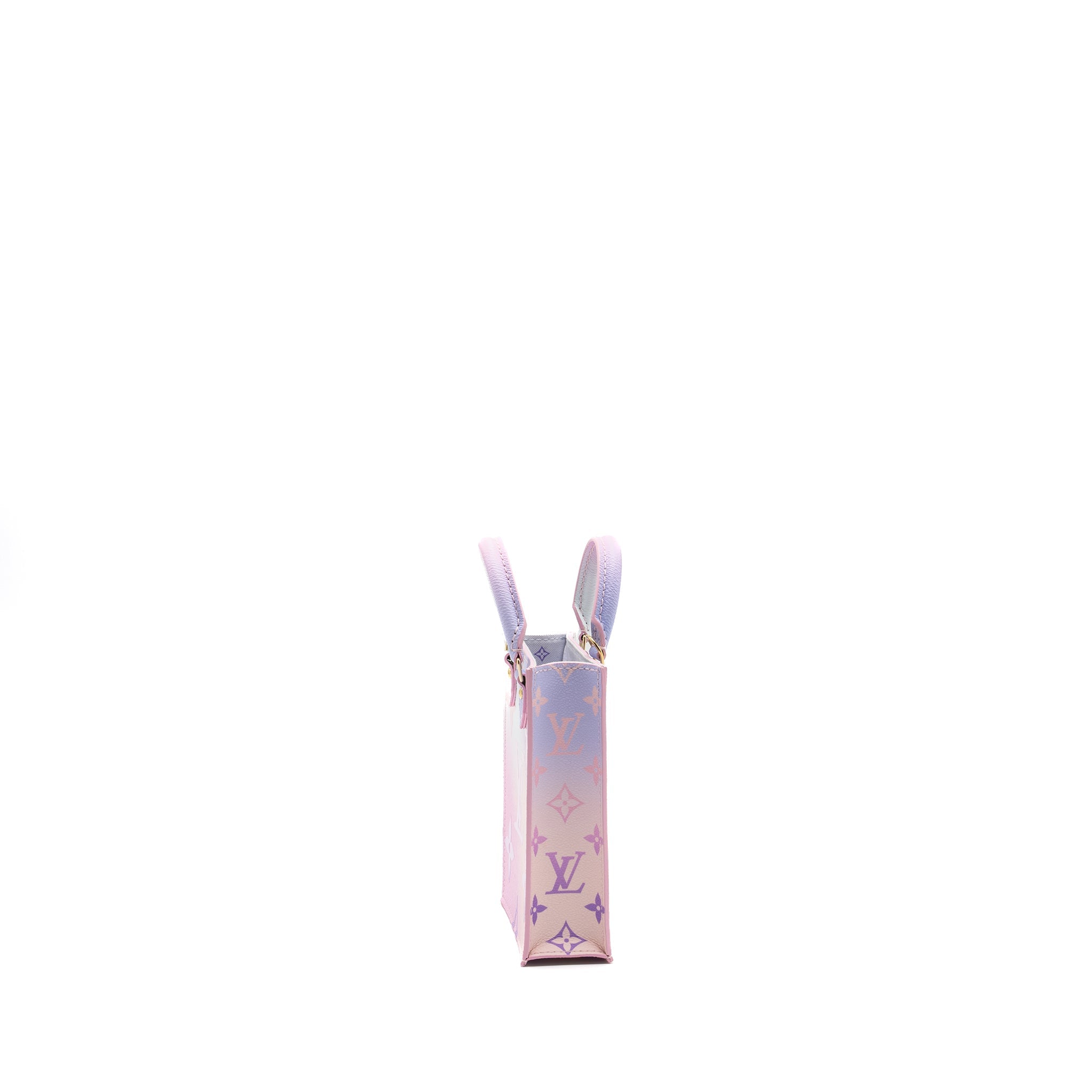 AAA Replica Louis Vuitton LV PETIT SAC PLAT MONOGRAM CANVAS SUNRISE PASTEL GHW (NEW VERSION)